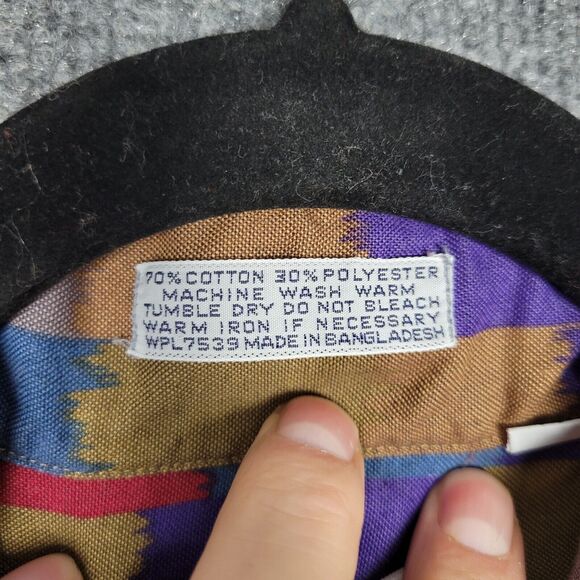 Vintage DIANE VON FURSTENBERG Multicolor Artsy Geometric Button Up Top SIZE 12 - Picture 11 of 11
